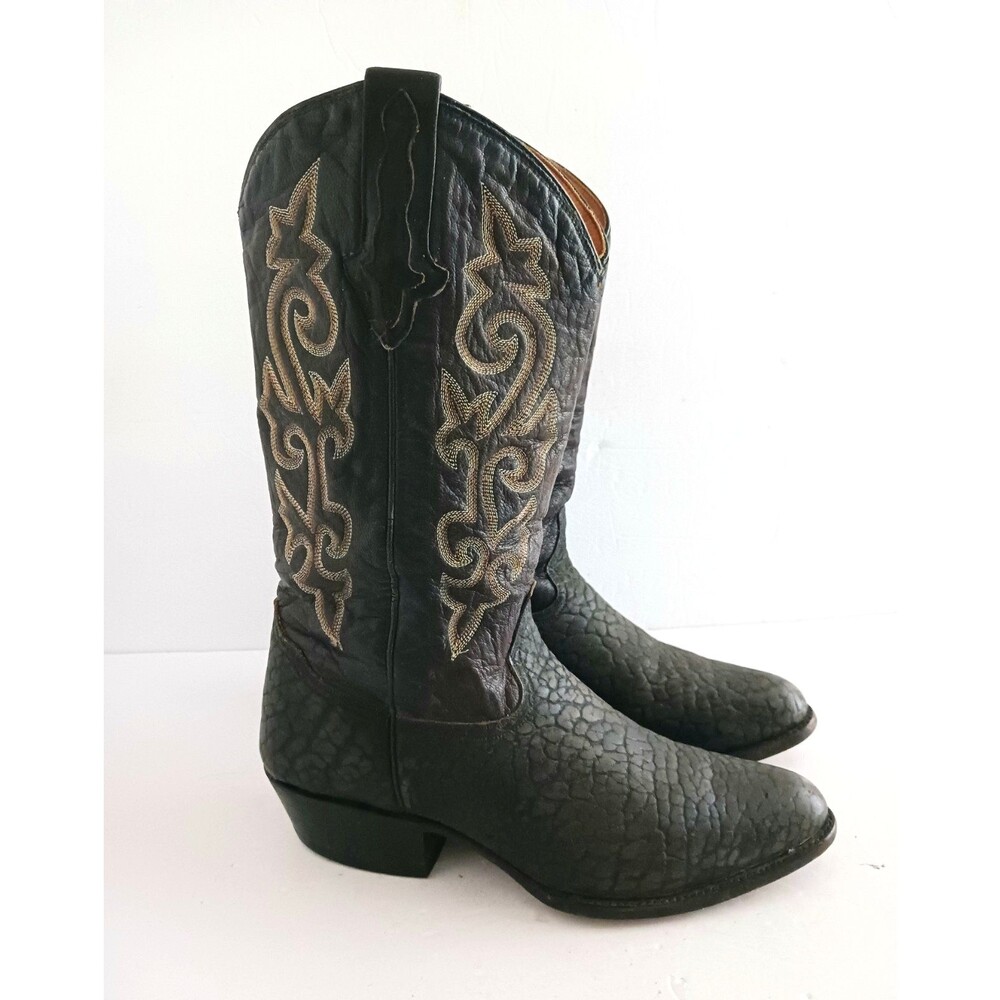 Rudel Bull Neck Dk Brown Leather Western Boot Handcrafted Mexico 10E Rugged